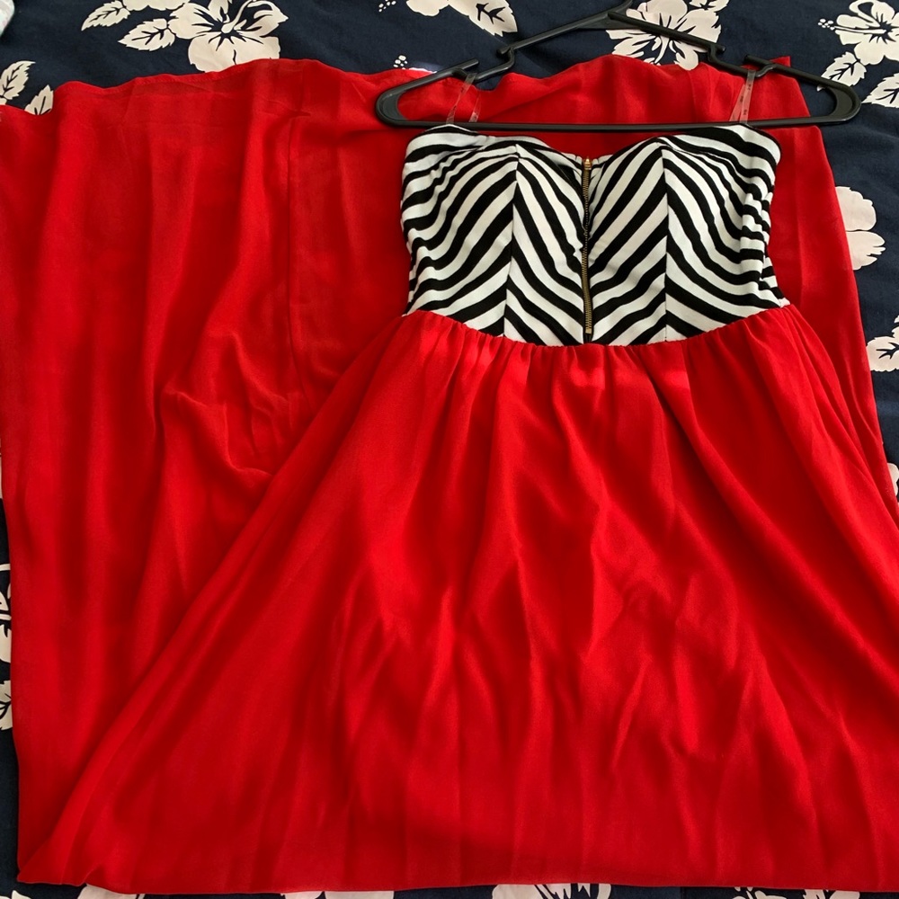 Red striped Maxi dress